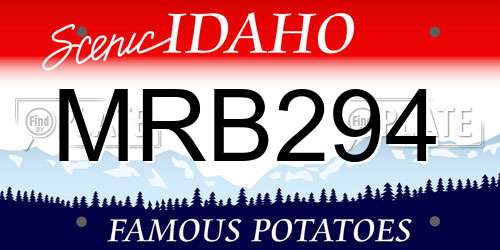 MRB294 Idaho License Plate