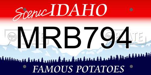 MRB794 Idaho License Plate