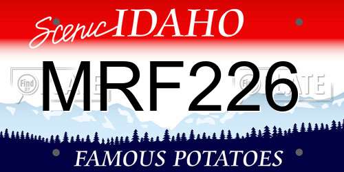 MRF226 Idaho License Plate