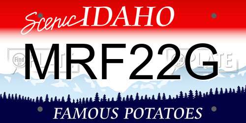 MRF22G Idaho License Plate