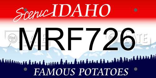 MRF726 Idaho License Plate