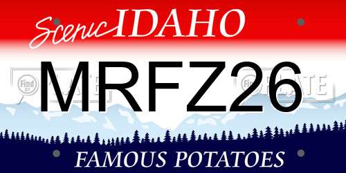 MRFZ26 Idaho License Plate