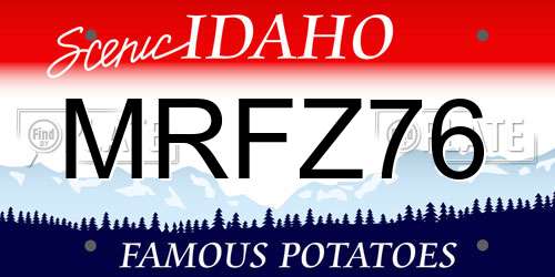 MRFZ76 Idaho License Plate