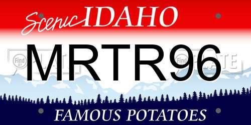 MRTR96 Idaho License Plate