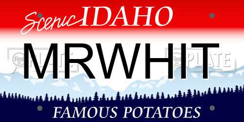 MRWHIT Idaho License Plate