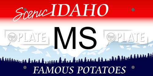 MS Idaho License Plate