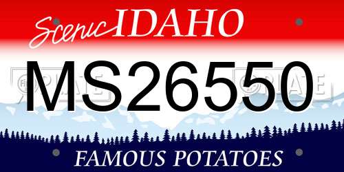 MS26550 Idaho License Plate
