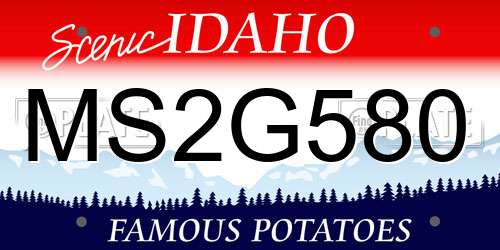 MS2G580 Idaho License Plate