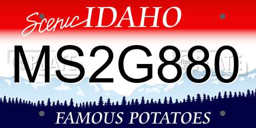 MS2G880 Idaho License Plate