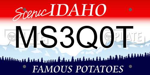 MS3Q0T Idaho License Plate