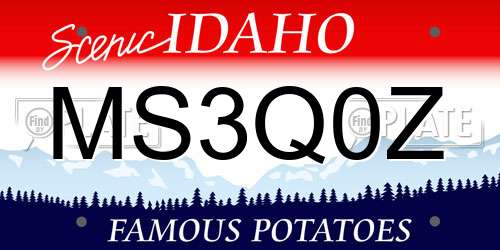 MS3Q0Z Idaho License Plate