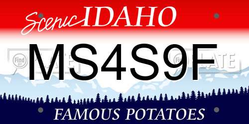 MS4S9F Idaho License Plate