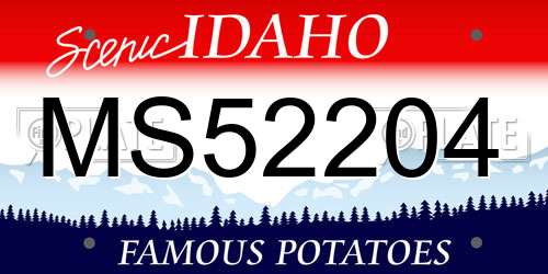 MS52204 Idaho License Plate