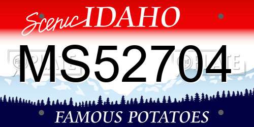 MS52704 Idaho License Plate