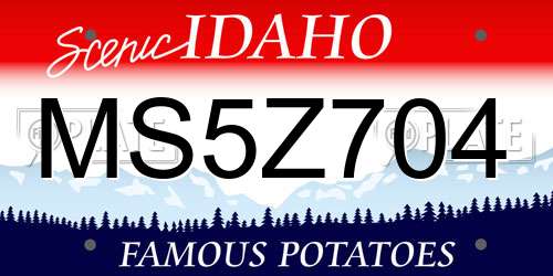 MS5Z704 Idaho License Plate