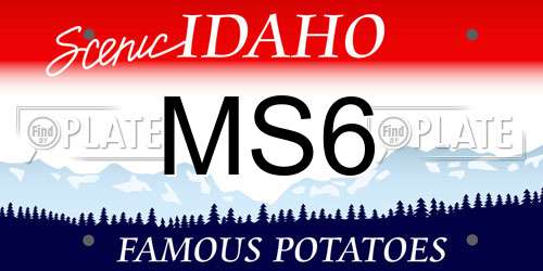 MS6 Idaho License Plate