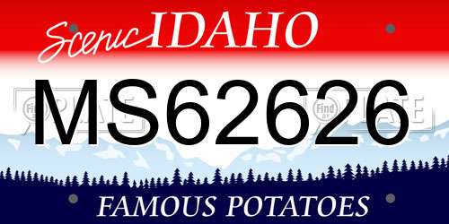MS62626 Idaho License Plate