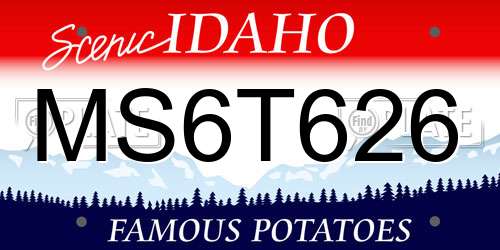 MS6T626 Idaho License Plate