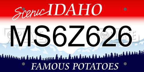 MS6Z626 Idaho License Plate