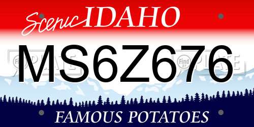 MS6Z676 Idaho License Plate