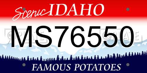 MS76550 Idaho License Plate