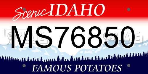 MS76850 Idaho License Plate