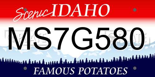 MS7G580 Idaho License Plate