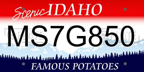 MS7G850 Idaho License Plate