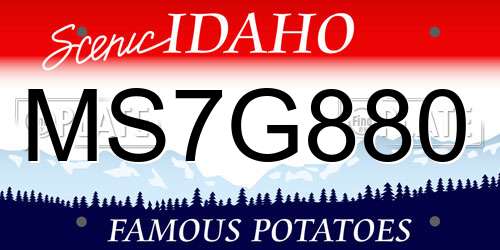 MS7G880 Idaho License Plate
