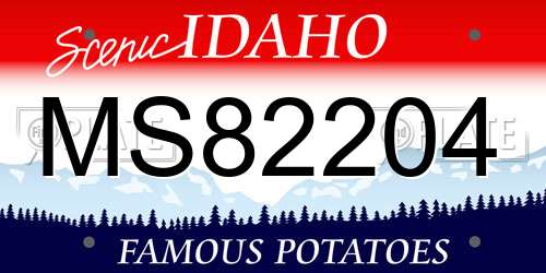 MS82204 Idaho License Plate