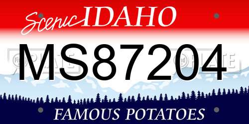 MS87204 Idaho License Plate