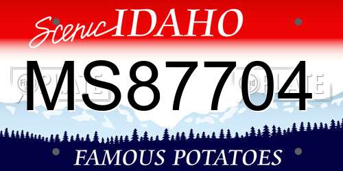 MS87704 Idaho License Plate