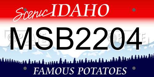 MSB2204 Idaho License Plate