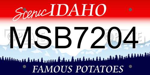 MSB7204 Idaho License Plate