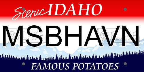 MSBHAVN Idaho License Plate