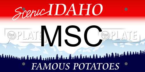 MSC Idaho License Plate