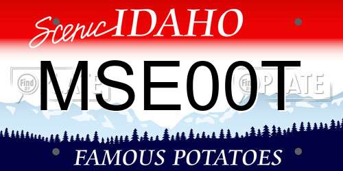 MSE00T Idaho License Plate