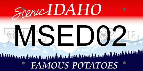 MSED02 Idaho License Plate