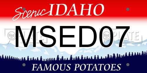 MSED07 Idaho License Plate