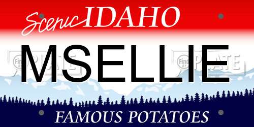 MSELLIE Idaho License Plate