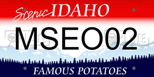 MSEO02 Idaho License Plate