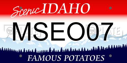 MSEO07 Idaho License Plate