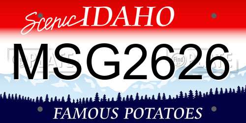 MSG2626 Idaho License Plate