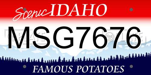 MSG7676 Idaho License Plate