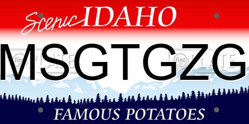 MSGTGZG Idaho License Plate