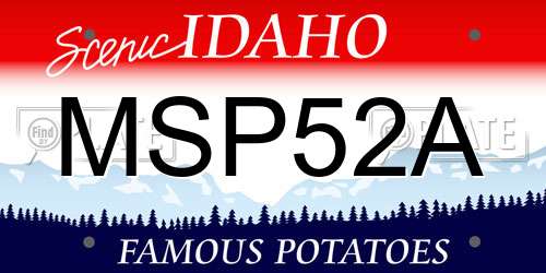 MSP52A Idaho License Plate