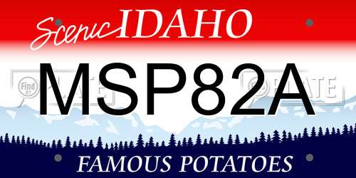 MSP82A Idaho License Plate