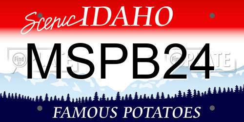 MSPB24 Idaho License Plate
