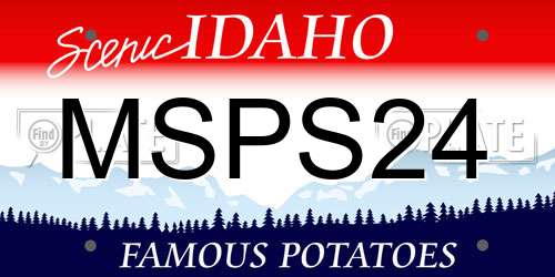 MSPS24 Idaho License Plate