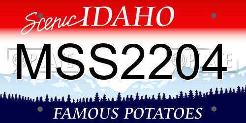 MSS2204 Idaho License Plate